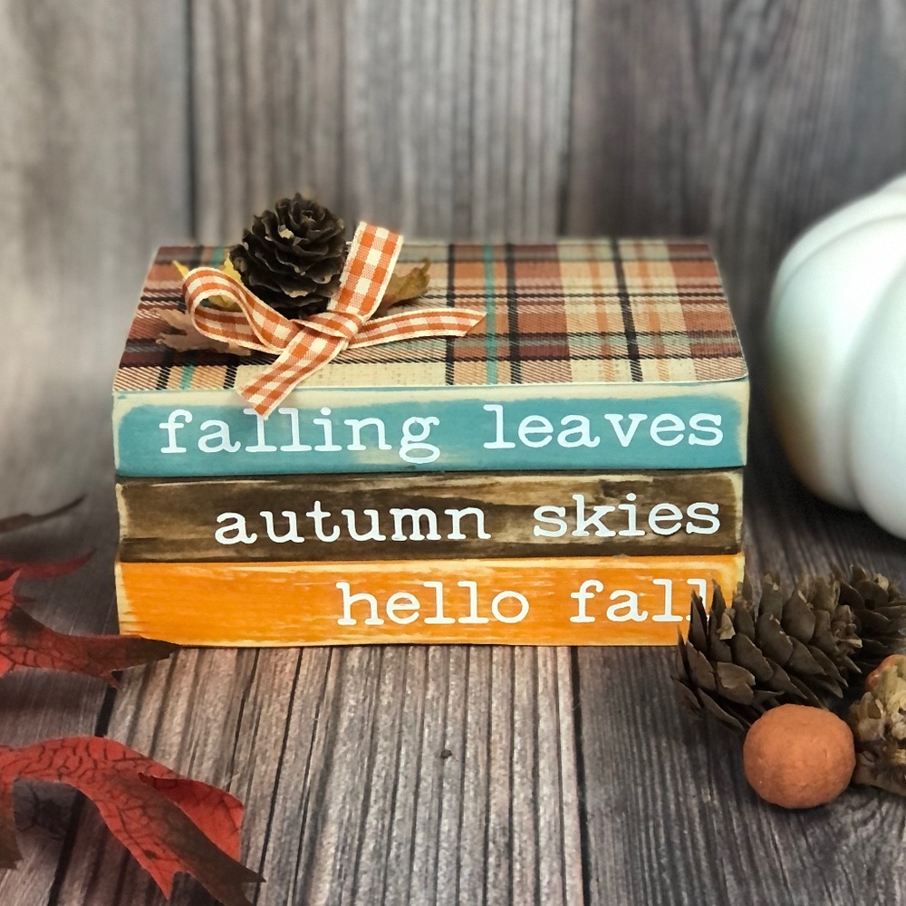 Fall Mini Wood Book Stack